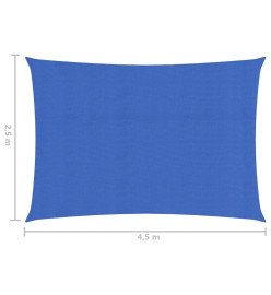 Voile d'ombrage 160 g/m² Bleu 2,5x4,5 m PEHD