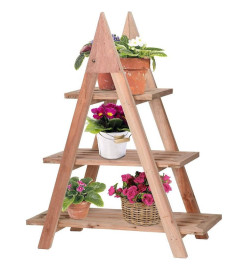 H&S Collection Support à plantes avec 3 niveaux 48x32x79 cm Bois