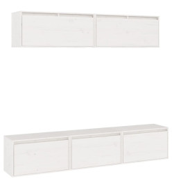 Meubles TV 5 pcs Blanc Bois massif de pin