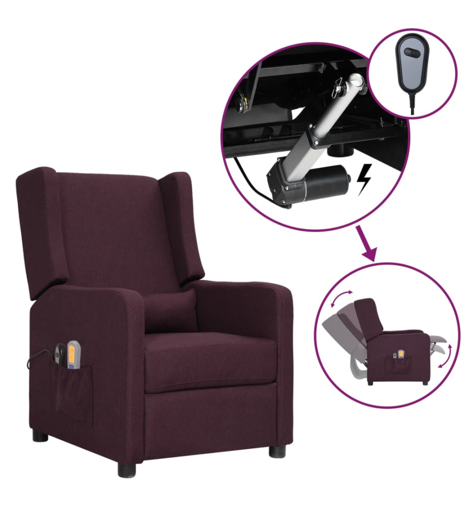 Fauteuil électrique de massage Violet Tissu