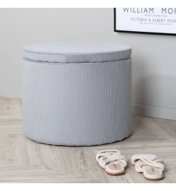 Venture Home Pouf Dunken 51x51x43 cm Velours côtelé Gris