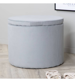 Venture Home Pouf Dunken 51x51x43 cm Velours côtelé Gris