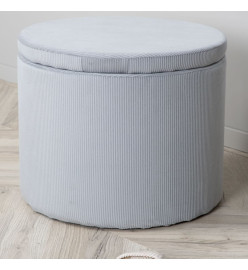 Venture Home Pouf Dunken 51x51x43 cm Velours côtelé Gris