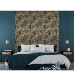 DUTCH WALLCOVERINGS Papier peint Palm Trees Doré et noir