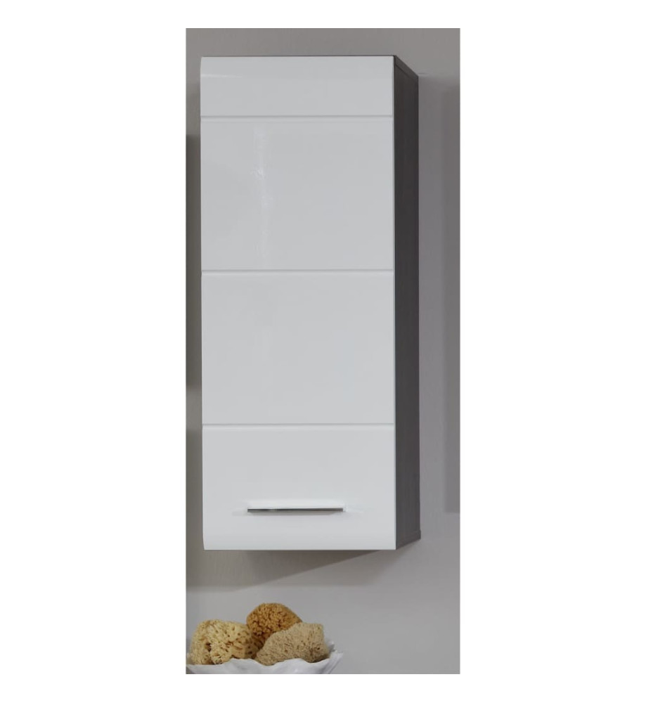 Trendteam Armoire murale de rangement Line blanc et argenté fumé