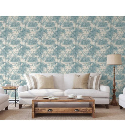 DUTCH WALLCOVERINGS Papier peint Tropical Beige et bleu clair