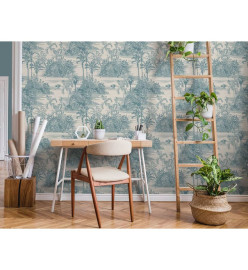 DUTCH WALLCOVERINGS Papier peint Tropical Beige et bleu clair