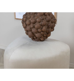 Venture Home Pouf Peg 46x46x41 cm Velours Blanc