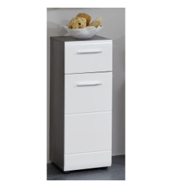 Trendteam Armoire de rangement de sol Line Blanc et argenté fumé