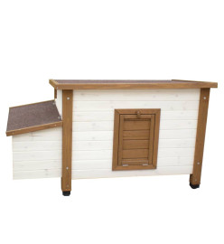 @Pet Poulailler d'extérieur 136x74,5x75 cm Bois Blanc et marron