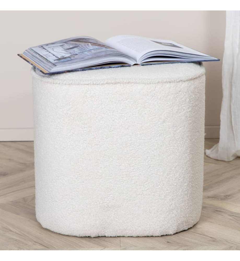 Venture Home Pouf Piff 44x44x41 cm Teddy Blanc