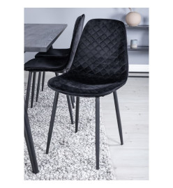 Venture Home Chaises à manger lot de 2 Polar velours points noir