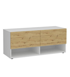 FMD Banc de stockage 2 tiroirs 108,9x41,7x46,1cm Blanc chêne artisanal