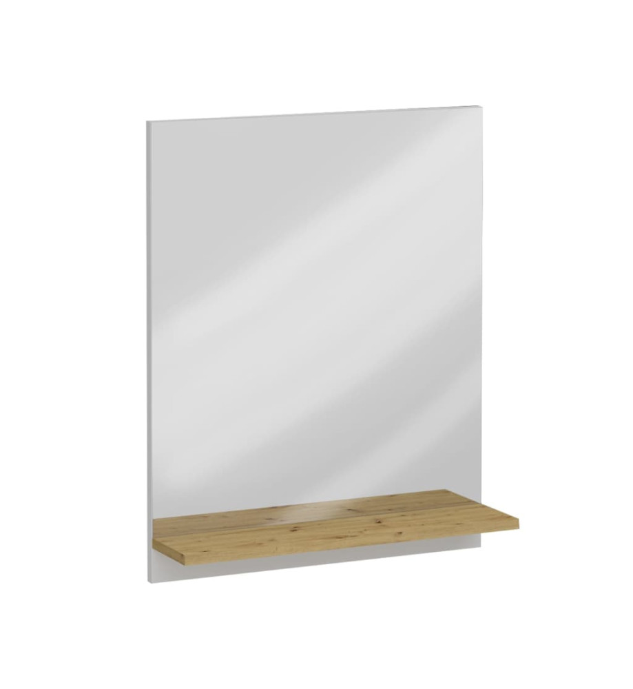 FMD Miroir mural avec étagère 54,5x13,5x67,5 cm Chêne artisanal