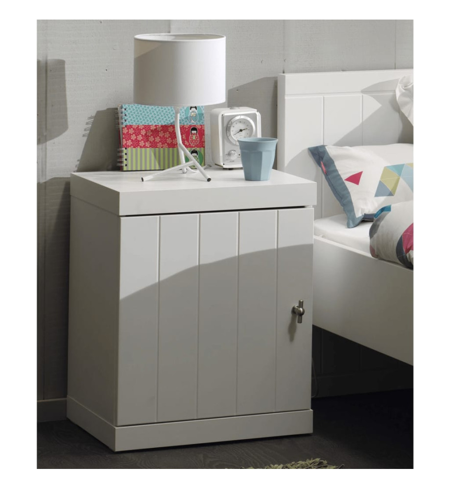 Vipack Table de chevet avec porte Robin Bois Blanc