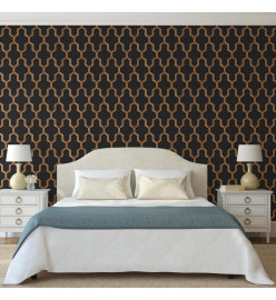 DUTCH WALLCOVERINGS Papier peint Geometric Noir et doré