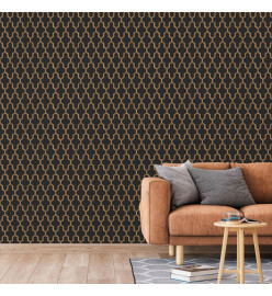 DUTCH WALLCOVERINGS Papier peint Geometric Noir et doré