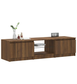 Meuble TV avec lumières LED Chêne marron 140x40x35,5 cm