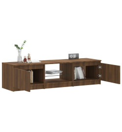 Meuble TV avec lumières LED Chêne marron 140x40x35,5 cm