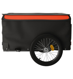 Remorque pour vélo noir et orange 45 kg fer