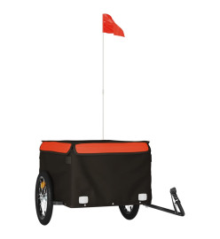 Remorque pour vélo noir et orange 45 kg fer