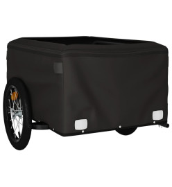 Remorque pour vélo noir et orange 45 kg fer