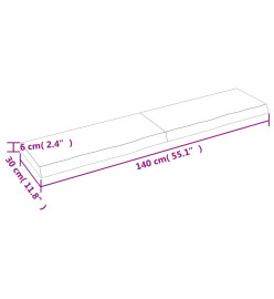 Comptoir de salle de bain marron clair 140x30x6 cm bois traité