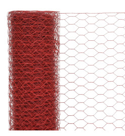 Grillage Acier avec revêtement en PVC 25x1 m Rouge