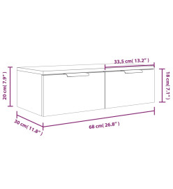 Armoires murales 2 pcs Chêne sonoma 68x30x20 cm Bois ingénierie