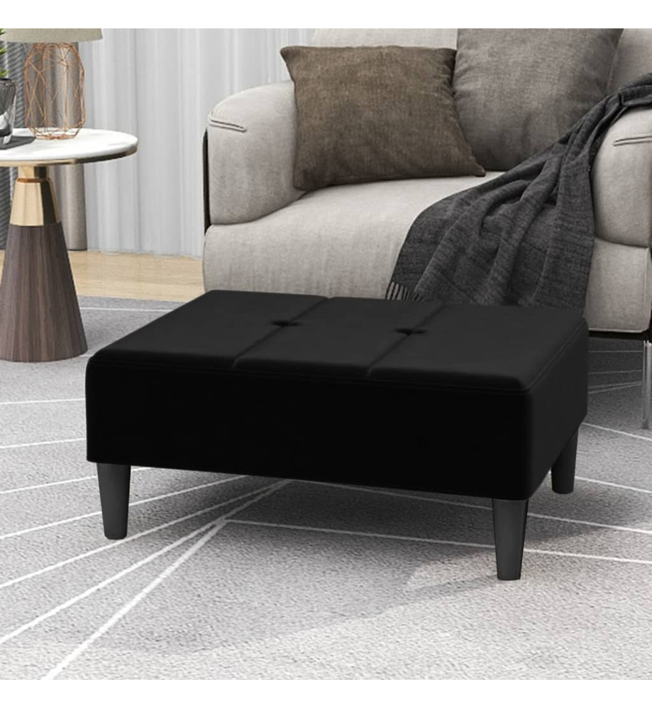 Repose-pied Noir 78x56x32 cm Velours