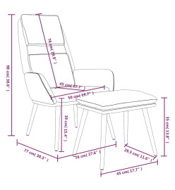 Chaise de relaxation avec tabouret Gris foncé Tissu