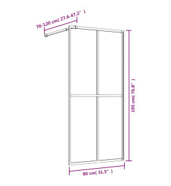 Paroi de douche avec verre ESG transparent rouge 80x195 cm