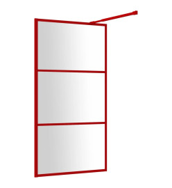 Paroi de douche avec verre ESG transparent rouge 115x195 cm