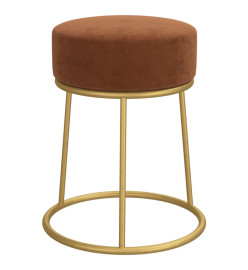 Tabouret rond Marron Velours