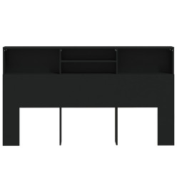 Armoire de tête de lit Noir 180x19x103,5 cm