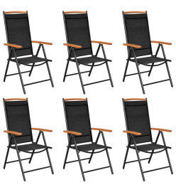 Ensemble de salle à manger de jardin 7 pcs Aluminium Noir