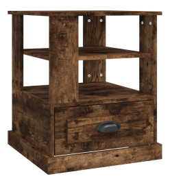 Table d'appoint chêne fumé 50x50x60 cm bois d'ingénierie