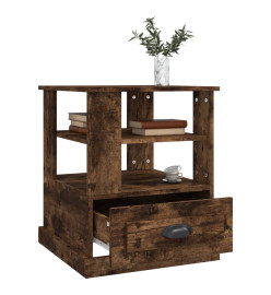 Table d'appoint chêne fumé 50x50x60 cm bois d'ingénierie