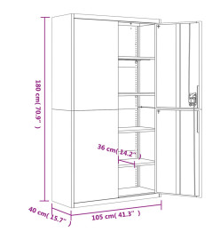 Classeur blanc 105x40x180 cm acier