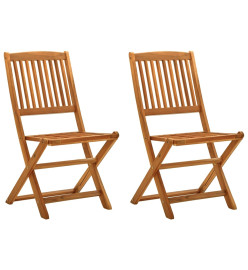 Chaises de jardin pliables 2 pcs Bois d'eucalyptus massif