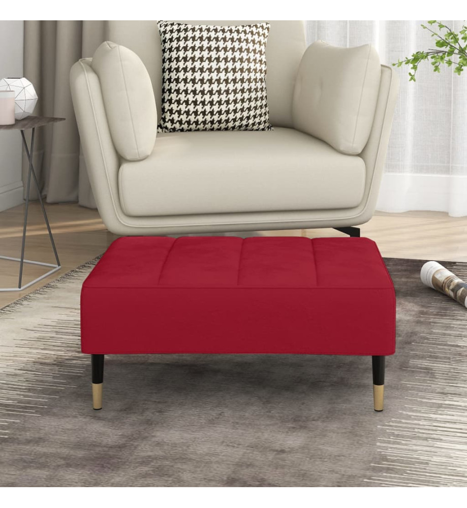 Repose-pied Rouge bordeaux 78x56x32 cm Velours