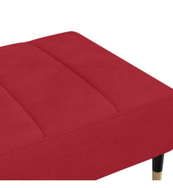 Repose-pied Rouge bordeaux 78x56x32 cm Velours