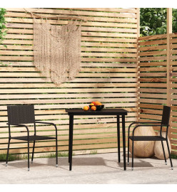 Ensemble de salle à manger de jardin 3 pcs Noir