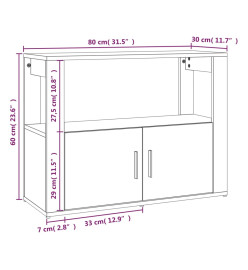 Buffet Chêne sonoma 80x30x60 cm Bois d'ingénierie