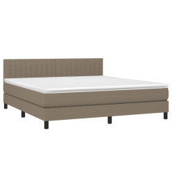 Lit à sommier tapissier avec matelas Taupe 180x200 cm Tissu