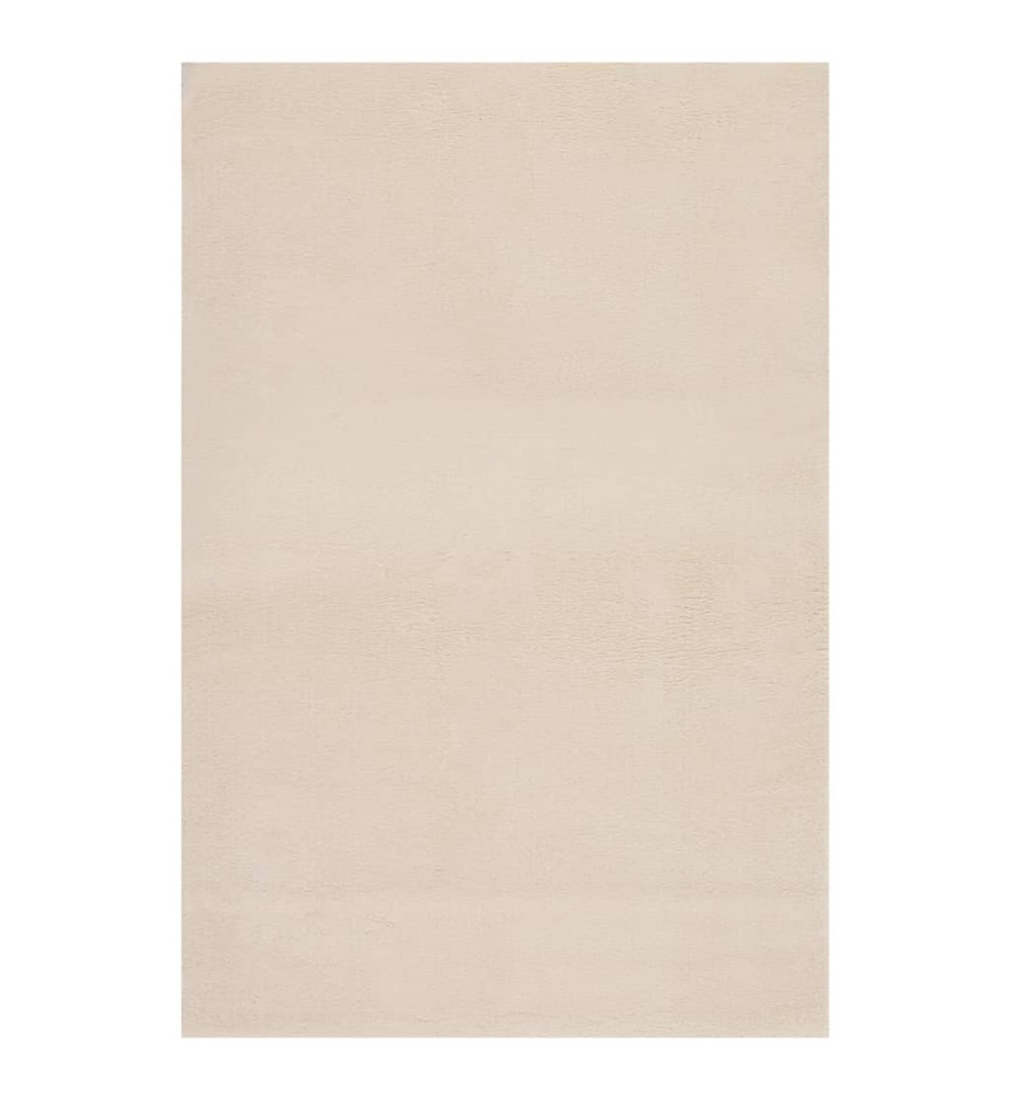 Tapis shaggy doux lavable 200x290 cm Antidérapant Beige