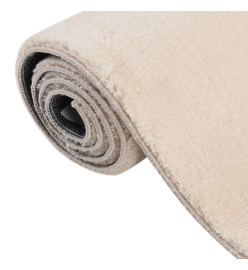 Tapis shaggy doux lavable 200x290 cm Antidérapant Beige