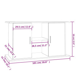 Support d'aquarium blanc brillant 101x41x58cm bois d'ingénierie