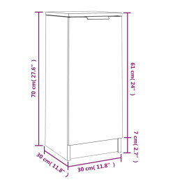 Buffets 2 pcs noir 30x30x70 cm bois d'ingénierie