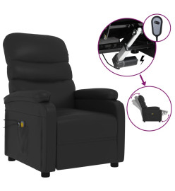 Fauteuil électrique de massage Noir Similicuir